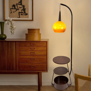 Lampe sur pied moderne en fer avec support de rangement et éclairage LED E27 pour salon, chambre, côté canapé, table de chevet et table basse - Product Image 3