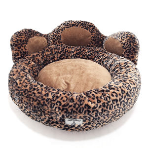 Yangyangpet ที่นอนสุนัขอุ้งเท้า,เตียงสุนัขผลิตจากผ้าฝ้าย PP หรูหราสะดวกสบายพิมพ์ลายเสือดาว - Product Image 3