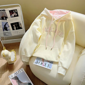 <span class=keywords><strong>Sudadera</strong></span> con Capucha de Invierno de Alta Calidad para <span class=keywords><strong>Mujer</strong></span>, con Letras Bordadas en Contraste, Gruesa, de Felpa, Holgada, Antiencogimiento - Product Image 3