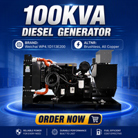 Groupe électrogène diesel super silencieux de type ouvert 100 kVA 80 kW avec AVR, démarrage automatique, ATS, triphasé 50/60 Hz |   Générateur diesel à vendre