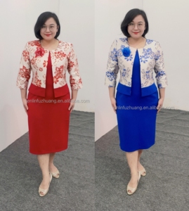 ชุดเดรสแฟชั่นชุดไปโบสถ์พร้อมผ้าทอคุณภาพสูงชุดทางการ - Product Image 1