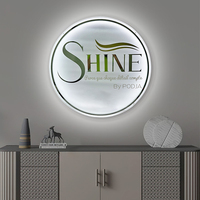 Nouveau logo publicitaire LED en acrylique miroir doré 3D Halo-lit personnalisé pour salon de beauté, salon de coiffure, bureau, décoration murale