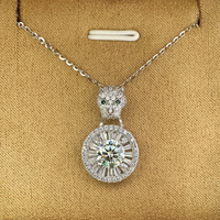 Collier de Moissanite étincelante de 1carat avec tête de léopard au design unique Bijoux fins en argent sterling 925 pour fiançailles de femmes