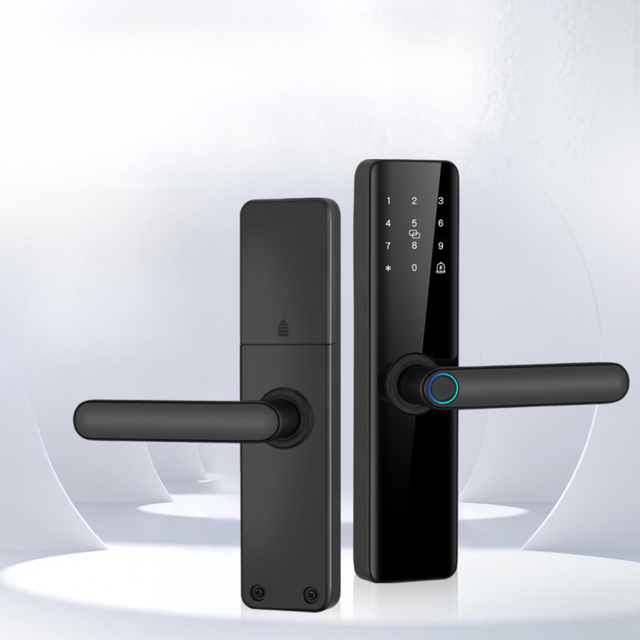 HW Smart Access Residential Keyless Bedroom Digital Electronic Door Lock Biometric Fingerprint Entry Memory Card Wi-Fi Enabled