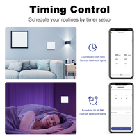 Interruptor de Pared Inteligente WiFi, Interruptor de Luz sin Cable Neutro, Interruptores de Botón de 1/2/3/4 Vías, Compatible con la Aplicación Tuya, Alexa y Google