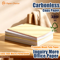Kertas Kopy Tanpa Karbon Ukuran 9.5x11 Inch 2-6 Lapis Multi-Layer untuk Dot Matrix Bersertifikat CB/CFB/CF Langsung dari Pabrik Custom