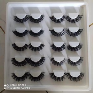 Ciglia drammatiche 20mm di visone finto super arricciatura ciglia russe riutilizzabili 10 paia di confezioni di ciglia soffici e sottili set all'ingrosso - Product Image 2