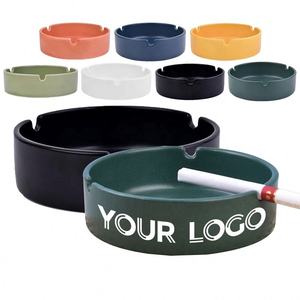 Wholesale Colorful Design Round <b>Ashtray</b> for Promotion Smoking Accessories Custom Ceramic <b>Ashtray</b> With Logo - Product Image 1
