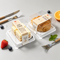 Boîte à gâteau haute carrée en PET transparent de qualité alimentaire, personnalisable avec logo, pour boulangerie, pain au fromage, taille sur mesure, vente directe usine