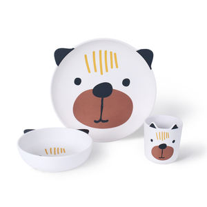 <span class=keywords><strong>Vajilla</strong></span> <span class=keywords><strong>Infantil</strong></span> Ligera de <span class=keywords><strong>Melamina</strong></span>, Libre de BPA, Duradera, Juego de 3 Piezas, Incluye Plato, Tazón y Taza con Diseño de Animales, para la Autoalimentación de los Niños - Product Image 1