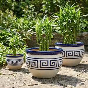 Set di 3 Vasi in Ceramica Bianca Smaltata DaiPhongLan, Ecologici e Moderni, per Fiori e Piante, Decorativi per Casa e <span class=keywords><strong>Giardino</strong></span> - Product Image 3