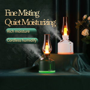 Umidificatore d'aria con lampada a cherosene retrò ricaricabile USB con diffusore di aromaterapia a luce LED creatore di nebbia Wireless per la decorazione domestica - Product Image 4