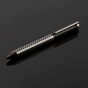Two Tone Twist <b>Metal</b> Roller Pen With <b>Grid</b> Checkered Anti Slip Grip, Matte Upper Barrel Rotating Executive Signature Pen - Product Image 4