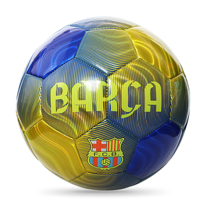 Ballon de football métallique taille 5 style <span class=keywords><strong>Barça</strong></span> pour adultes et jeunes, entraînement et match, brillant, cousu à la machine, pour jeu en intérieur/extérieur - Product Image 1