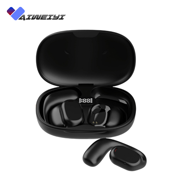 X27 Wireless Headphones Ear Clip Bone Conduction Headphones With Charging Bin Display Touch Control