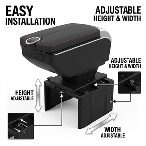 AC-443 Universal Car Central Console Armrest Box Double Layer <b>Storage</b> Luxury Cup Holder <b>Cushion</b> Pad Interior Kit - Product Image 5