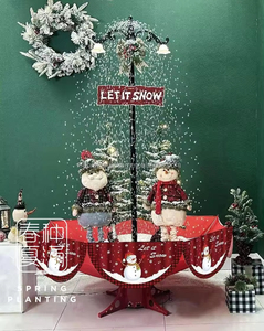 Ensemble <span class=keywords><strong>de</strong></span> décoration <span class=keywords><strong>de</strong></span> Noël lumineux et pliable, comprenant un <span class=keywords><strong>sapin</strong></span> <span class=keywords><strong>de</strong></span> Noël, un <span class=keywords><strong>parapluie</strong></span> et une lampe <span class=keywords><strong>de</strong></span> rue enneigée, pour la plantation <span class=keywords><strong>de</strong></span> printemps, en promotion - Product Image 6