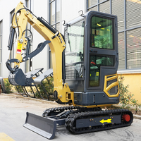 Mini-excavatrice chenillée diesel hydraulique de 1,8 tonne pour verger, micro-pelle compacte à queue zéro pour usage domestique, fabriquée en Chine, à vendre
