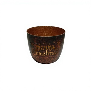 Bol de Noël vintage en métal, petite taille, intérieur coloré, support de plantes écologique, motif circulaire, Joyeux Noël, décoration de bureau - Product Image 4