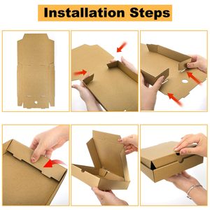 กล่องพิซซ่าแบบใช้แล้วทิ้ง คุณภาพสูง ผลิตจากวัสดุรีไซเคิล ลอนหนาพิเศษ พร้อมหูหิ้ว สำหรับบรรจุภัณฑ์อาหารแบบนำกลับบ้าน - Product Image 2