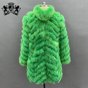 Janefur Nouvelle mode manteau d'hiver veste femmes manteau de fourrure de renard à lanières avec fourrure de renard brasil manteaux de fourrure véritable bon marché - Product Image 3