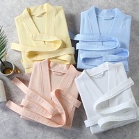 Peignoir de luxe en tissu gaufré avec logo personnalisé, élégant pour femme, respirant et léger, idéal pour hôtel, salon et usage domestique