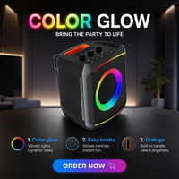 BKK / OEM Enceinte Karaoké 50W Étanche IPX4 avec Lumières LED RGB et 2 Microphones Sans Fil, Prête pour les Fêtes, en Plastique