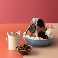 SIGNWIN-MIT 1kg Chocolat Neige Glace Poudre Sac Prix de Gros pour Glace Rasée et Bubble Tea Shop avec Additifs de Sucre