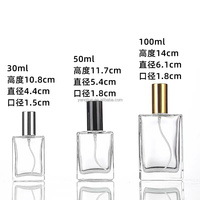 Botol Parfum Mini Tinggi Pipih 50ml Kaca Tutup Ulir Crimp Atomizer Emas Hitam Perak Botol Semprot Cologne Saku untuk Perjalanan