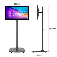 Écran de diffusion en direct professionnel de 21,5 pouces avec système Android TV portable HD, téléviseur LCD blanc - Appareil de diffusion en direct