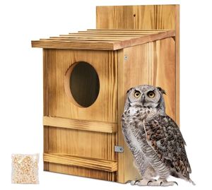Tùy Chỉnh Screech <span class=keywords><strong>Owl</strong></span> Nhà <span class=keywords><strong>Owl</strong></span> Bird Hộp Lớn Bằng Gỗ Làm Bằng Tay Thông Tư Mở Screech <span class=keywords><strong>Owl</strong></span> Nhà Cho Bên Ngoài Với Gỗ dăm - Product Image 1