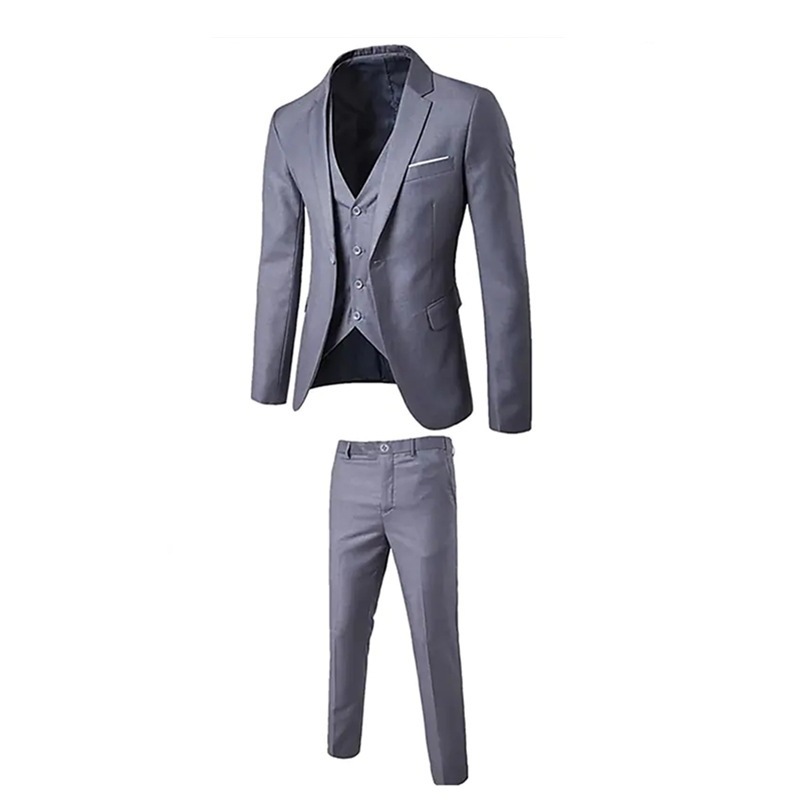 Gilet et pantalon de costume gris