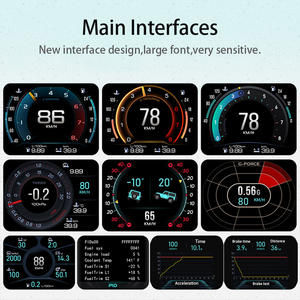 VJOY רכב ריבוי שפות באיכות גבוהה OBD HUD + דיגיטלי Incliometer זווית למדוד לייזר + GPS HUD מד מהירות תצוגה אזעקת מהירות - Product Image 2