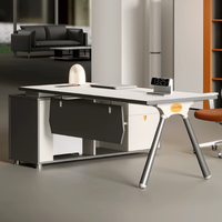 Nouveau bureau de direction en bois en forme de L avec armoire de rangement, idéal pour les bureaux de direction - Vente en gros