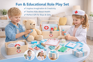 Деревянный развивающий детский набор для ролевых игр «Доктор» с костюмом, стетоскопом и медицинским чемоданчиком - Product Image 6