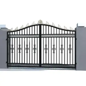 Suppliers laser cut metal wrought iron sheet high quality house main design welding gate