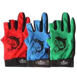 Palmer UV pesca luvas impermeável personalizado neoprene fingerless borracha pesca luvas golfe e bicicleta equitação luvas atacado