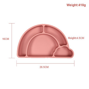 Assiette en silicone pour enfants, sécuritaire pour les aliments, avec compartiments, ventouse, assiette en silicone pour bébé - Product Image 2