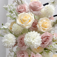 Ensemble de bouquets de roses en soie faits à la main - Décoration murale florale artificielle - Respectueux de l'environnement - Réutilisable/Recyclable pour les mariages