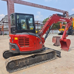 Excavadora de cadenas Yanmar Vi055 roja con cucharón de 0.12m³ – Equipo de construcción hidráulico de alta potencia de excavación - Product Image 4