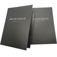 Carpeta de Presentación Personalizada al por Mayor, Laminada, con Relieve, Ranura para Tarjetas de Visita, de Cartón, Papel Offset