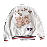 Veste Detroit vintage personnalisée pour homme, col rond, en cuir PU lourd, grande taille, OEM
