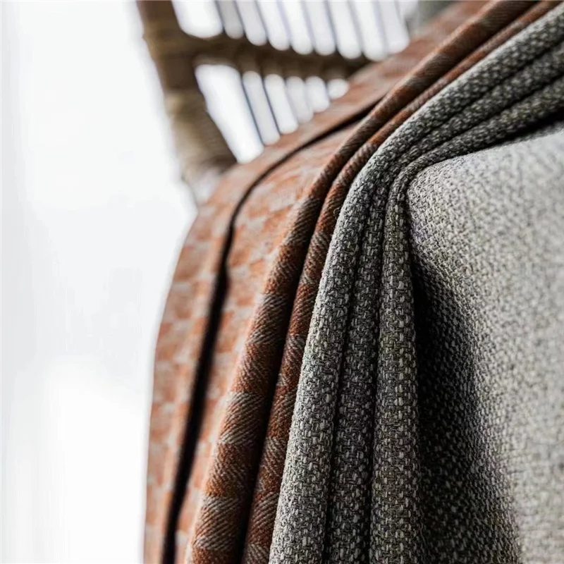 TengHui Jacquard Waterproof Flame Retardant 90% Wool 10% Polyester Soft Linen Like Curtain Fabric for Tents and Industry Use