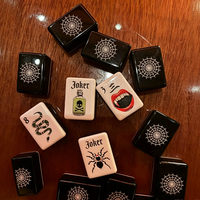 Amerikan Siyah Cadılar Bayramı Temalı Mahjong Oyun Seti Vampir Amerikan Akrilik Mahjong Taşları