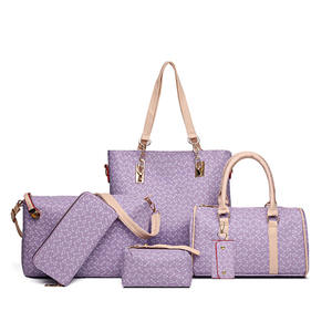 Vente en gros directe usine : Sac à grande capacité pour femme, sac en cuir imprimé pour femme, ensemble de 6 sacs à bandoulière, sac fourre-tout de créateur - Product Image 5