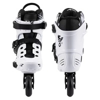 YSMLE Patins à Roues Alignées Freestyle Urbain Slalom Noir Blanc 4 Roues Coque Rigide pour Adulte