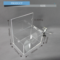 Benutzer definierte Acryl schloss Menoy Aufbewahrung sbox mit Einsatz Broschüren halter transparente Acryl Münz spende boxen mit Schlüssel
