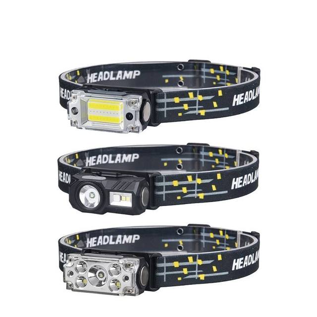 Powerful 18650 Battery Ipx5 Waterproof Led Sensor Camping Hiking Emergency Diving Recargable Headlamp