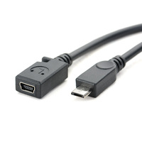 Câble adaptateur convertisseur Mini USB femelle vers Micro USB mâle 3A à charge rapide, blindage tressé, cuivre pur, gaine en PVC