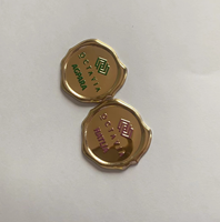 Autocollant en métal aluminium personnalisé, doré, avec sceau de cire 3D et impression sérigraphique, pour bouteilles de vin, bougies, tasses et décorations de badges
